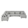 Oversized Sectional Sofa U - Shaped Sofa Couch Modern Sofa Upholstered In Soft Corduroy With A Chaise Lounge For Living Room - Gray - Image 19