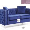Chic Contemporary Loveseat - Blue - Image 5
