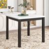 5-Piece Counter Height Dining Table Set With One Faux Marble Top Dining Table And Four Velvet Upholstered Chairs - Black - Image 4