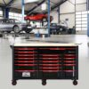 Heavy Duty Tool Cart With 19 Drawers, Tools Not Included, Mobile Storage For Workshop Or Laboratory - Black / Red - Image 2