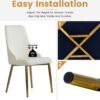 Modern Sponge-Filled Dining Chair, Solid Wood Metal Legs, Suitable For Restaurants, Living Rooms And Rooms (Set of 2) - White - Image 6