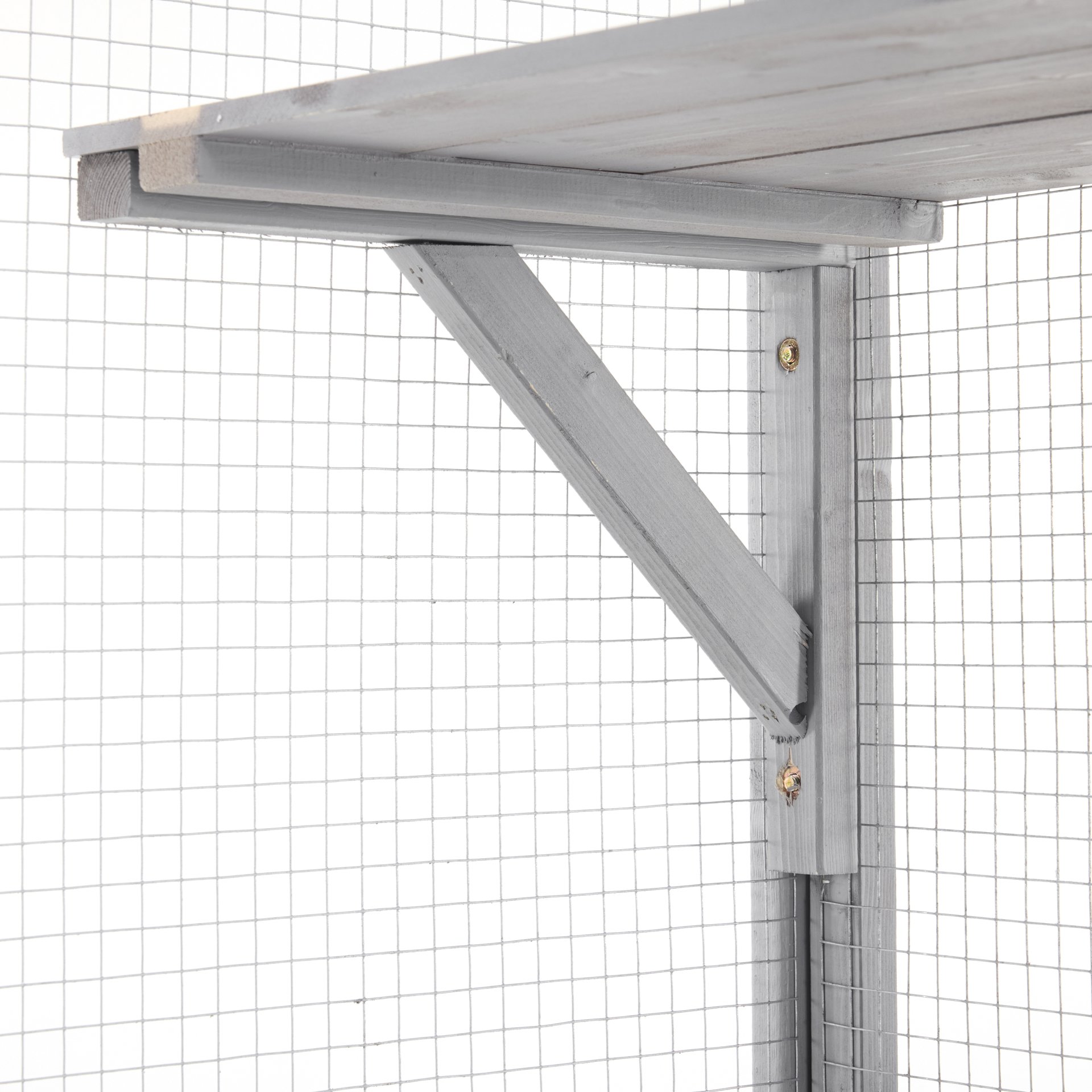 Outdoor Cat House, Diy Cat Enclosure Catio With Double Enter Doors - Light Gray - Image 20