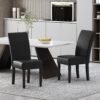 Contemporary Dining Chair (Set of 2) With Rubberwood Legs - Black - Image 4
