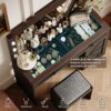 Makeup Vanity Table, Makeup Table With Large Mirror And 11 LED Light, Brightness Adjustable, Dressing Table Desk With 3 Drawers, Vanity Desk For Women (With Stool) - Black - Image 3