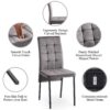 5 Piece Dining Set Including Velvet High Back Nordic Dining Chair & Creative Design Dining Table - Gray - Image 8