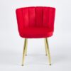 Modern Dining Chair (Set of 2) With Velvet Backrest And Iron Tube en Legs For Dining Room Or Cafe - Red - Image 9