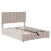 Full Size Upholstered Platform Bed With A Hydraulic Storage System - Beige - Image 16