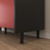 Sideboard Buffet Cabinet With Doors And Unique Panel Styling - Black / Red - Image 12