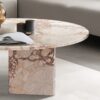 Diamond - Marble Coffee Table With Polished Surface For Living Room - Pink - Image 7