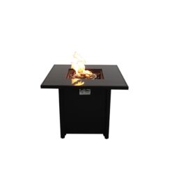 Powder Coated Fire Pit With Lid - Black