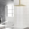 16" Square Stainless Steel Rainfall Shower Head Wall / Ceiling Mount With Self Cleaning Nozzles & Full Coverage Design - Gold - Image 4