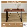 Industrial Rectangular Color Wood Grain Dining Table For 4 - 6 People, Kitchens, Patios, Dining Rooms - Walnut - Image 8