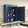 Wall Mounted Bathroom Storage Cabinet With Mirror, Medicine Cabinet With Height Adjustable Shelf, Over The Toilet Space Saver Cabinet - Blue - Image 17