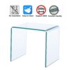 Small Clear Glass Side & End Table, Tempered Glass End Table Small Coffee Table - Transparent - Image 6