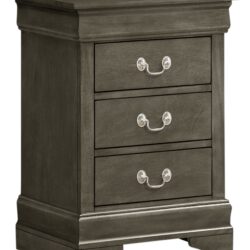 Louis Phillipe - 3 Drawer Nightstand - Gray