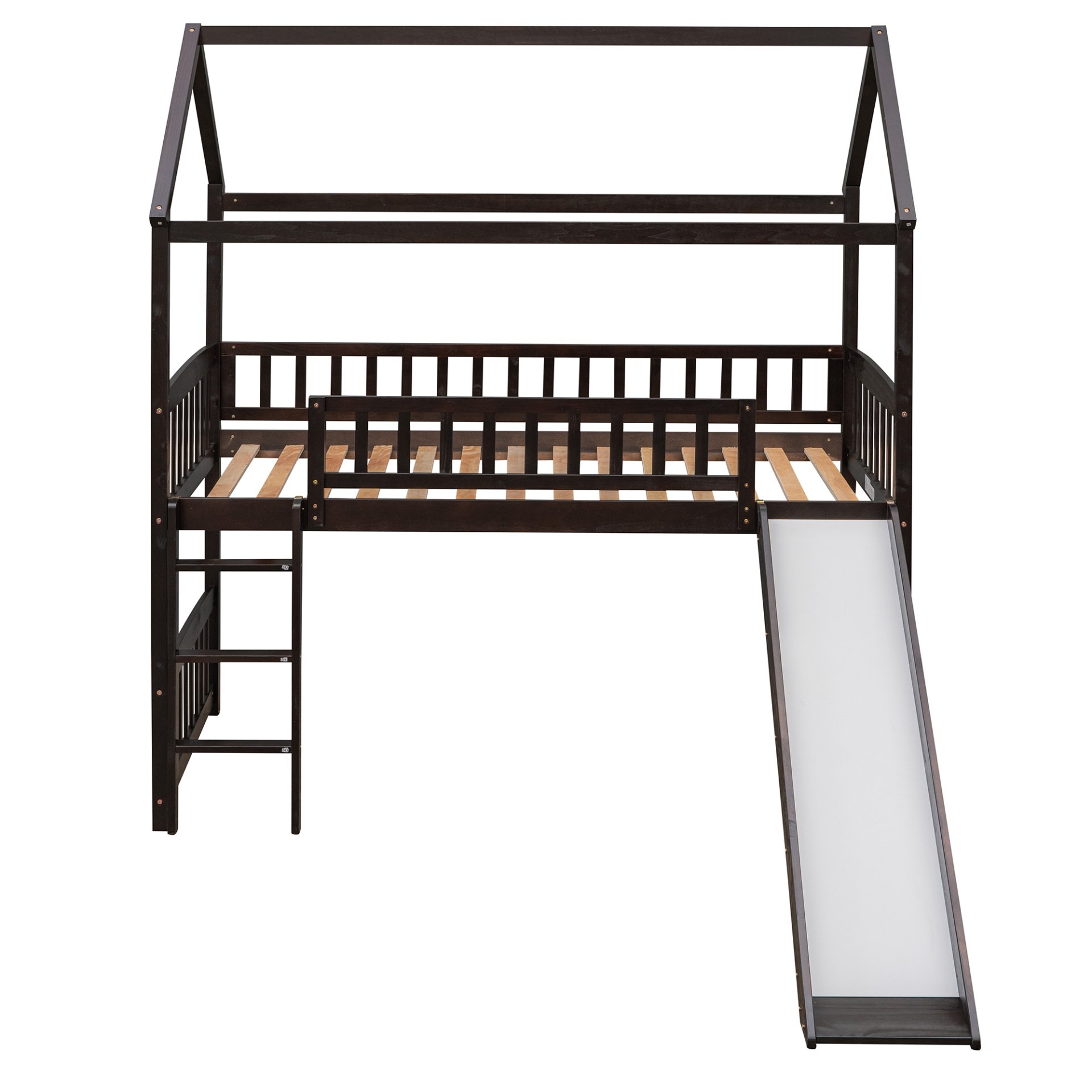 Twin House Loft Bed With Slide - Espresso - Image 14