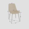 Modern Kitchen Dining Chairs (Set of 4) With Linen Padding And Sturdy Metal Legs - Beige - Image 3