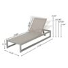 Outdoor Chaise Lounge (Set of 2) With Adjustable Aluminum Frame And Textilene Mesh Seating - Gray - Image 3