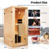 Single Person Far Infrared Sauna Room - Natural - Image 3