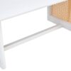 Chinese Style Solid Wood And Imitation Rattan Coffee Table, Rectangular Low Table For Small Living Rooms - White - Image 20