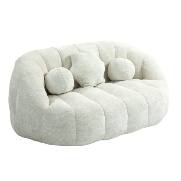 High Back Bean Bag Sofa Couch For Adults And Kids, Comfortable Lounger, Indoor & Outdoor Use - White