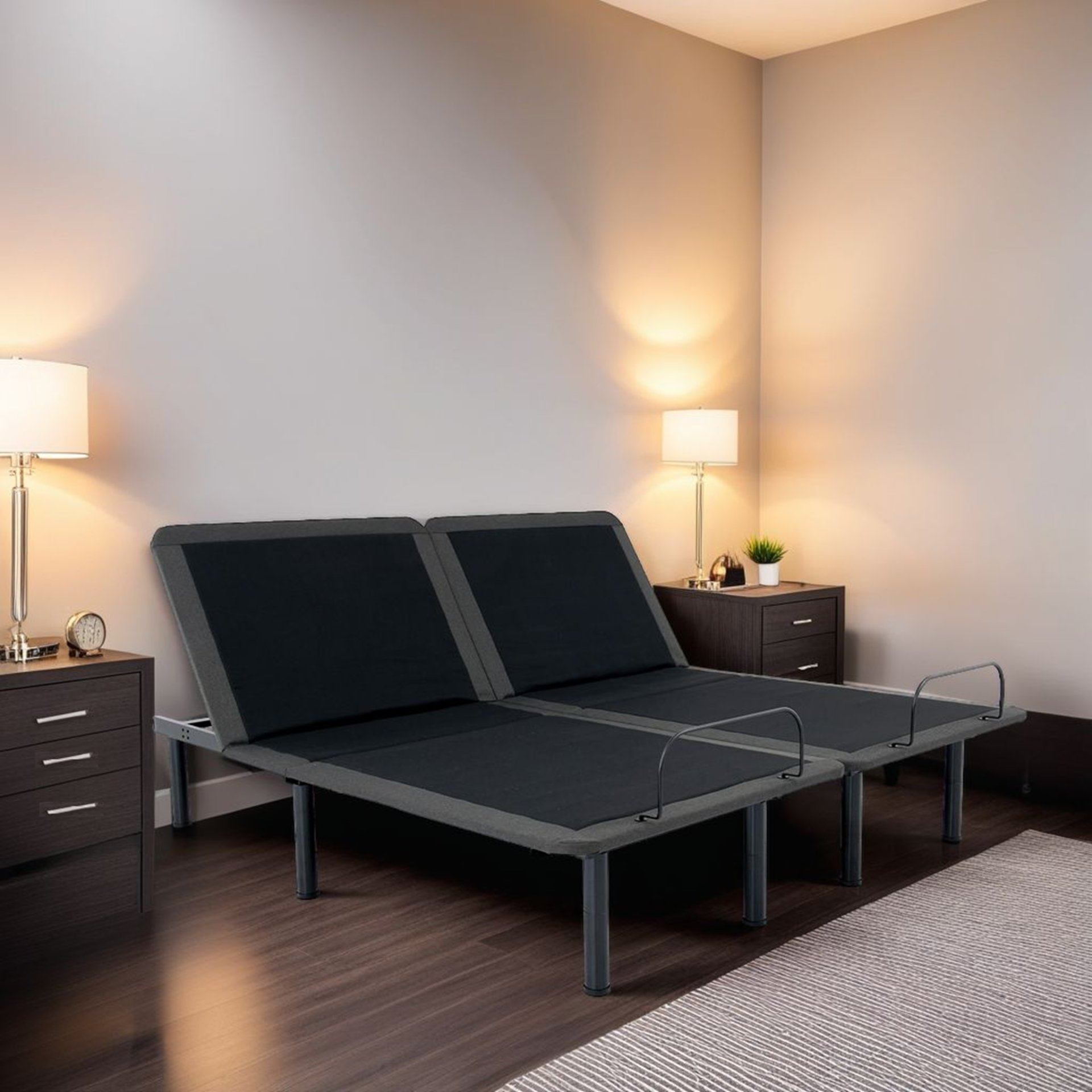 King Size Flex Head Quick Assembly Adjustable Bed Frame With Voice Activated Controls - Black - Image 10