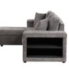 Modern L-Shape 3 Seat Reversible Sectional Couch, Pull Out Sleeper Sofa With Storage Chaise And 2 Stools For Living Room Furniture Set - Knox Charcoal - Image 23