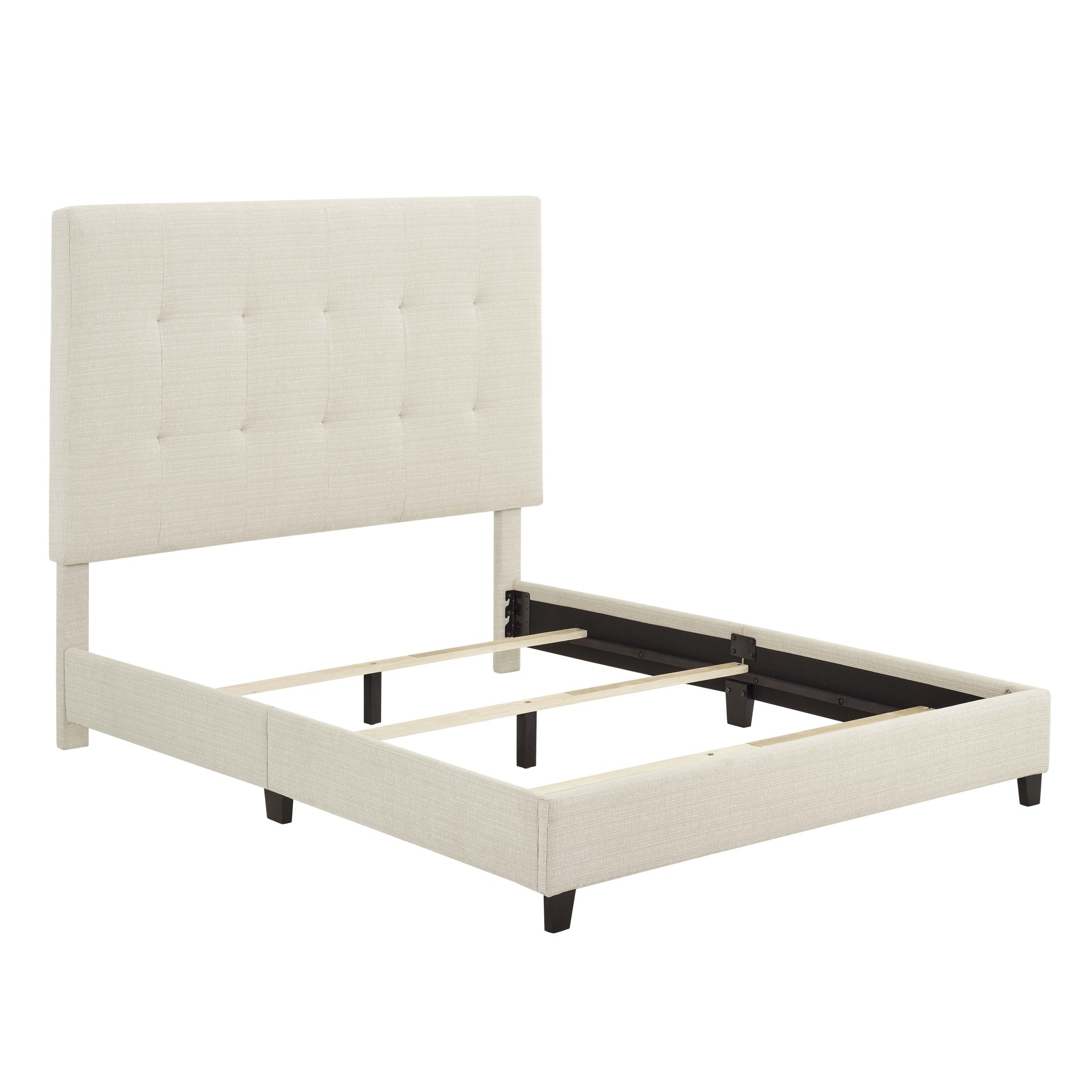 Queen Size Tufted Upholstered Platform Bed - Beige - Image 8