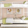 Full Long Over Queen Bunk Bed With Twin Size Trundle - White - Image 18