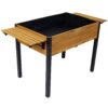 Versatile Raised Garden Bed With Metal Legs And Folding Storage Shelf For Outdoor Use - Black / Brown - Image 10