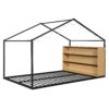 Full Size Bed House Frame With Shelves And Lights - Black - Image 3