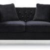 Modern Track Arm Loveseat - Black - Image 2