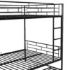 Full Over Full Bunk Bed With Shelf And Guardrails - Black - Image 6