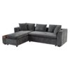 Modern L Shaped Sectional Sofa With Storage Chenille, Upholstered Couch - Gray - Image 11