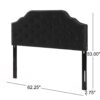 Charismatic - Queen & Full Size Headboard With Button Tufting And Nailhead Trim - Black - Image 3