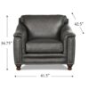 Belfast-Top Grain Leather Chair - Gun Ash - Image 7