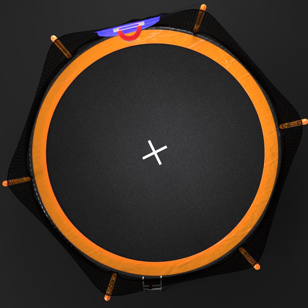 14Ft Powder Coated Advanced Trampoline With Basketball Hoop Inflator And Ladder (Outer Safety Enclosure) - Orange - Image 2