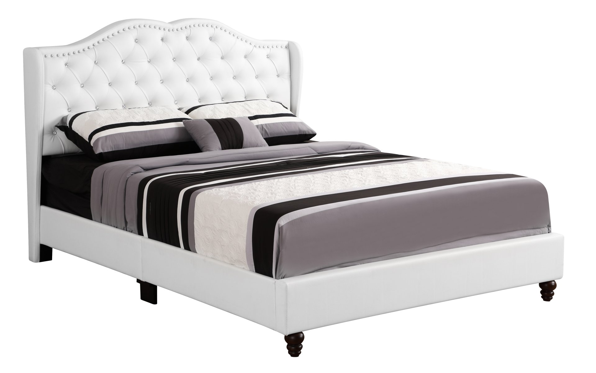 Full Transitional Upholstered Bed - White - Image 2