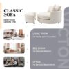 360° Swivel Accent Barrel Chair With Storage Ottoman & 4 Pillows, Modern Chenille Leisure Chair Round Accent For Living Room - Cream - Image 7