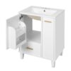 Solid Wood And 24" Bathroom Vanity With Sink, Deep Drawer, Door Shelf, 2 Tier Basket - White - Image 17