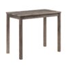 Lux - 3 Piece Counter Height Pub Table With Tufted Linen Stools (Set of 3) - Brown And Creamy White - Image 2