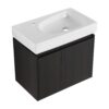 Modern 24" Bathroom Vanity With Ceramic Basin, Wall Mounted Sink Combo Cabinet - Black - Image 6