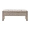 Modern Bed End Bench With Storage, Upholstered Large Foot Rest Stool, Comfy Window Vanity Bench For Living Room, Dorm, Coffee Table, Linen - Gray Brown - Image 6