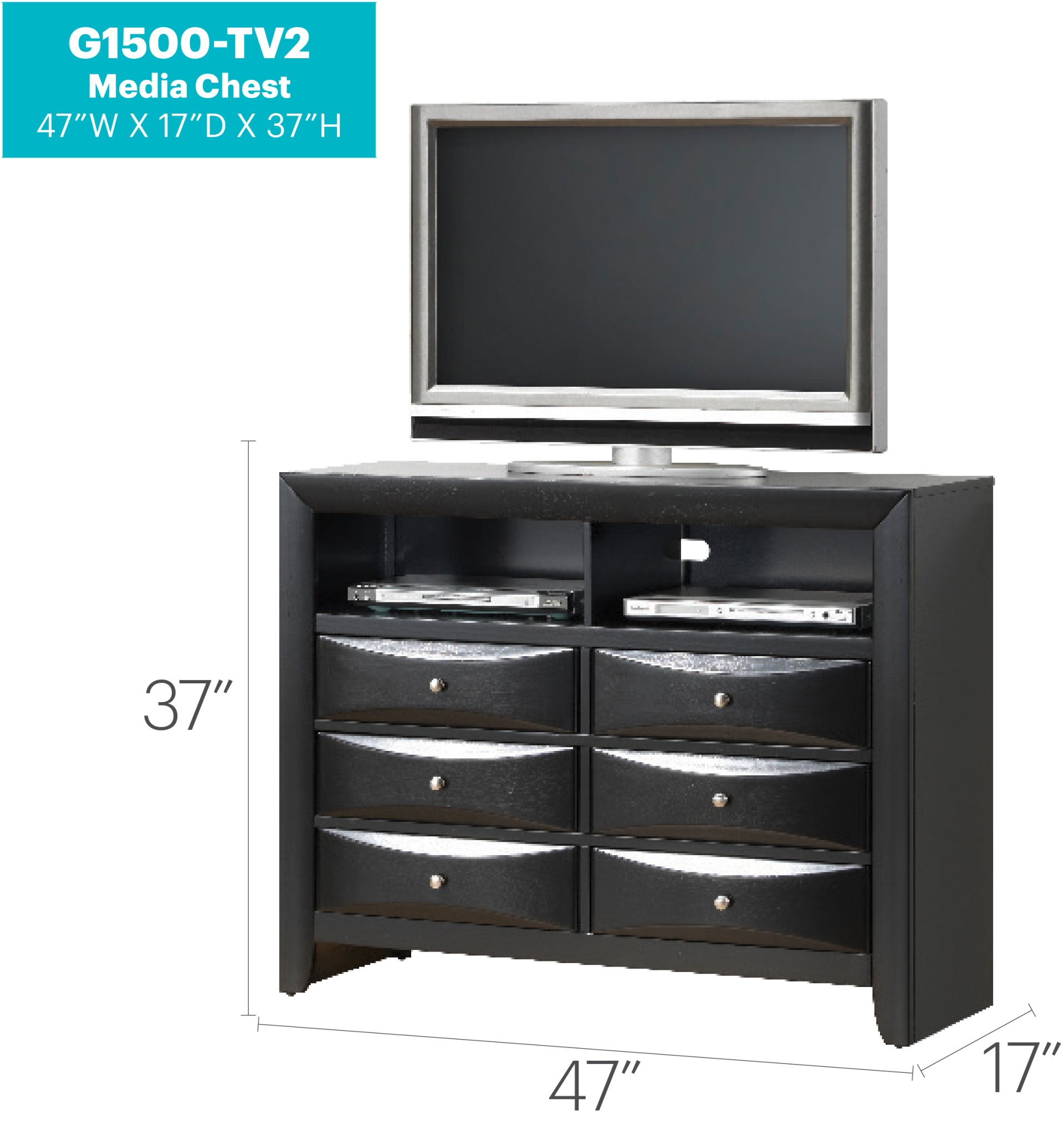 Marilla - Media Chest - Black - Image 2