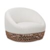 Willow - Upholstered Woven Patio Deep Seating Armchair, Wicker Frame - Wheat Beige / Golden Brown - Image 2