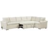L-Shaped Sofa Convertible Sofa Bed Pull Out Sofa Sleeper With Two Back Pillows, Two USB Ports And Two Power Sockets For Living Room - Beige - Image 13