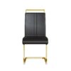 Dining Chairs (Set of 4), Side Dining Room Chairs With Golden Legs, Kitchen Chairs With Padded Seat High Back For Dining, Kitchen, Living Room - Black - Image 13