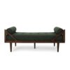 Chic Modern Chaise Lounge With Button Tufting And Bentwood Design - Blackish Green - Image 5
