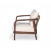 Outdoor Lounge Chair With Woven Backrest, Comfortable Cushions - Walnut - Image 7
