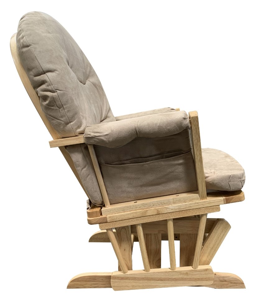 Rehan - Microfiber Glider Chair With Ottoman - Taupe - Image 6